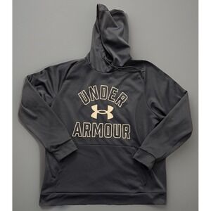 Under Armour Long Sleeve Pullover Sweatshirt Hoodie Logo Blue Gray 2XL JBHS